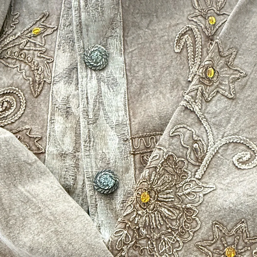 Flashback 100% Cotton Gold Embroidered Jacket